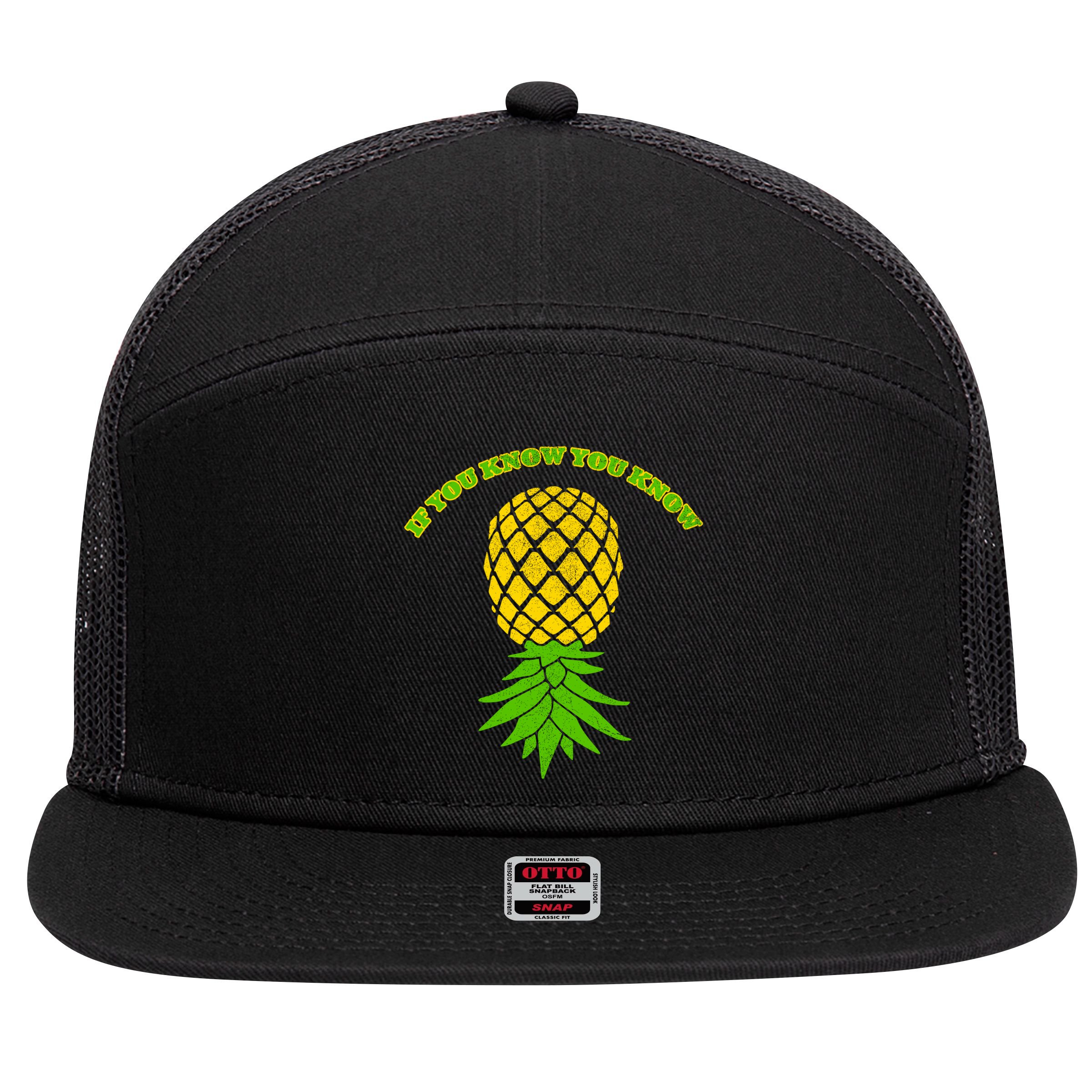 Upside Down Pineapple Gift Sharing Swinger Great Gift 7 Panel Mesh Trucker Snapback Hat