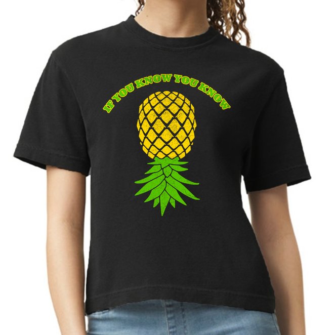 Upside Down Pineapple Gift Sharing Swinger Great Gift Comfort Colors Boxy T-Shirt