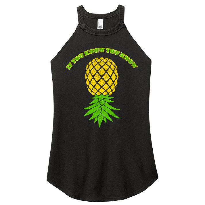 Upside Down Pineapple Gift Sharing Swinger Great Gift Women's Perfect Tri Rocker Tank