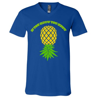 Upside Down Pineapple Gift Sharing Swinger Great Gift V-Neck T-Shirt