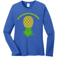 Upside Down Pineapple Gift Sharing Swinger Great Gift Ladies Long Sleeve Shirt