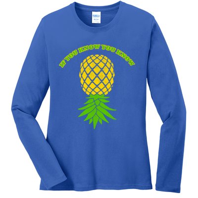 Upside Down Pineapple Gift Sharing Swinger Great Gift Ladies Long Sleeve Shirt