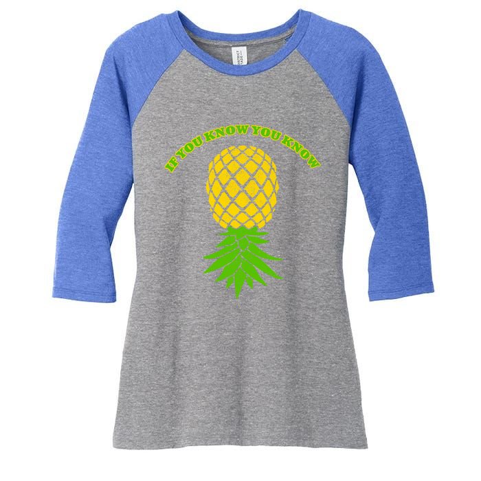 Upside Down Pineapple Gift Sharing Swinger Great Gift Women's Tri-Blend 3/4-Sleeve Raglan Shirt