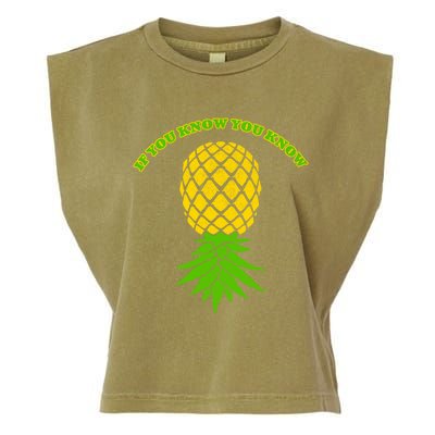 Upside Down Pineapple Gift Sharing Swinger Great Gift Garment-Dyed Women's Muscle Tee