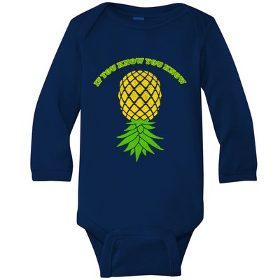 Upside Down Pineapple Gift Sharing Swinger Great Gift Baby Long Sleeve Bodysuit