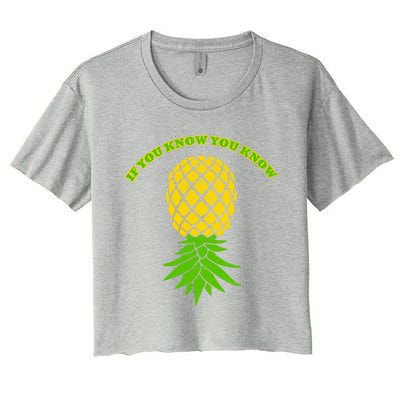 Upside Down Pineapple Gift Sharing Swinger Great Gift Women's Crop Top Tee