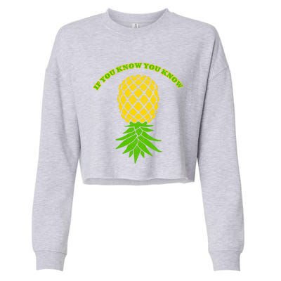 Upside Down Pineapple Gift Sharing Swinger Great Gift Cropped Pullover Crew