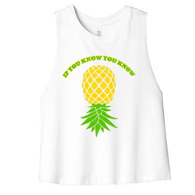 Upside Down Pineapple Gift Sharing Swinger Great Gift Women's Racerback Cropped Tank