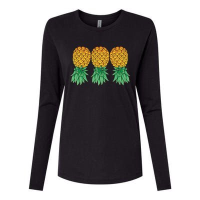 Upside Down Pineapples Gift Polyamory And Polyamorous Cute Gift Womens Cotton Relaxed Long Sleeve T-Shirt