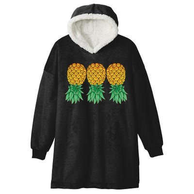 Upside Down Pineapples Gift Polyamory And Polyamorous Cute Gift Hooded Wearable Blanket