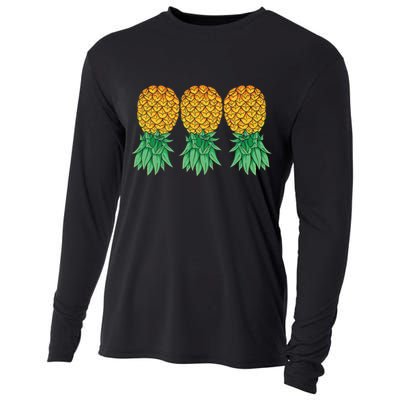 Upside Down Pineapples Gift Polyamory And Polyamorous Cute Gift Cooling Performance Long Sleeve Crew