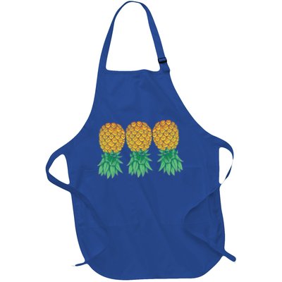 Upside Down Pineapples Gift Polyamory And Polyamorous Cute Gift Full-Length Apron With Pockets