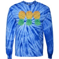 Upside Down Pineapples Gift Polyamory And Polyamorous Cute Gift Tie-Dye Long Sleeve Shirt