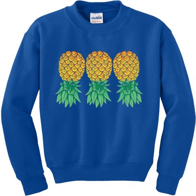 Upside Down Pineapples Gift Polyamory And Polyamorous Cute Gift Kids Sweatshirt