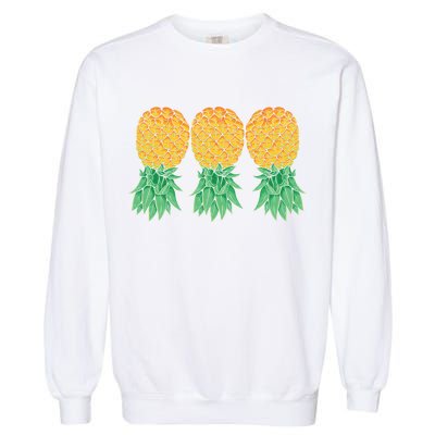 Upside Down Pineapples Gift Polyamory And Polyamorous Cute Gift Garment-Dyed Sweatshirt
