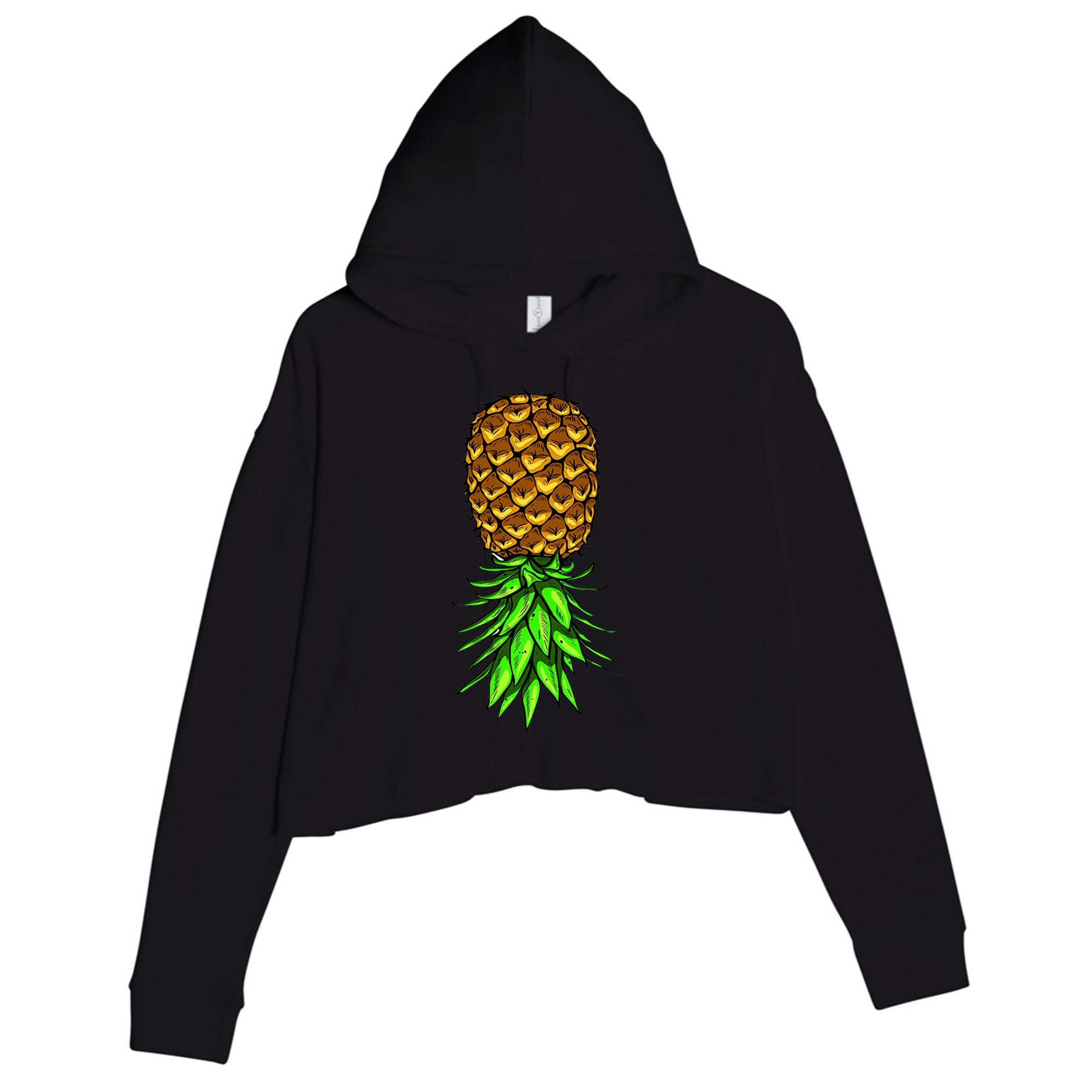 Upside Down Pineapple Gift Tropical Swinger Party Gift Crop Fleece Hoodie