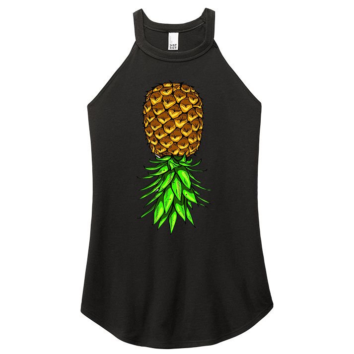Upside Down Pineapple Gift Tropical Swinger Party Gift Women's Perfect Tri Rocker Tank