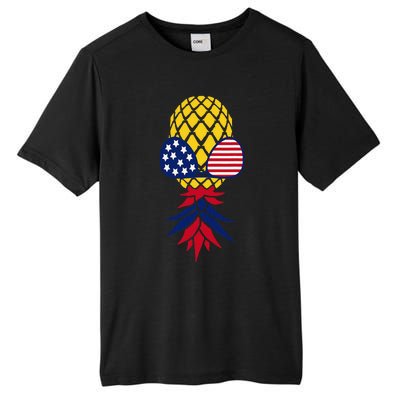 Upside Down Pineapple Sunglasses July 4th Swingers Us Flag Tall Fusion ChromaSoft Performance T-Shirt