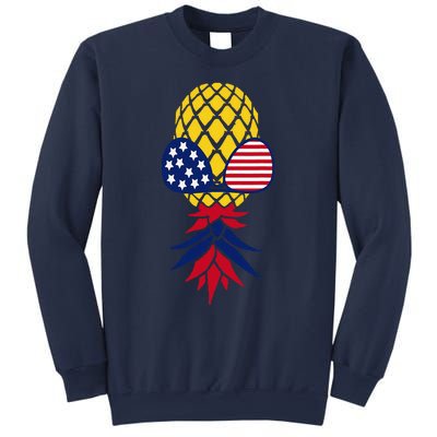 Upside Down Pineapple Sunglasses July 4th Swingers Us Flag Sweatshirt