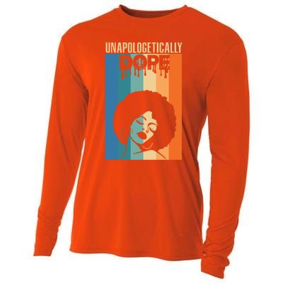 Unapologetically Dope Retro Afro Junenth Black History Funny Gift Cooling Performance Long Sleeve Crew