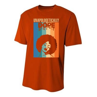 Unapologetically Dope Retro Afro Junenth Black History Funny Gift Performance Sprint T-Shirt