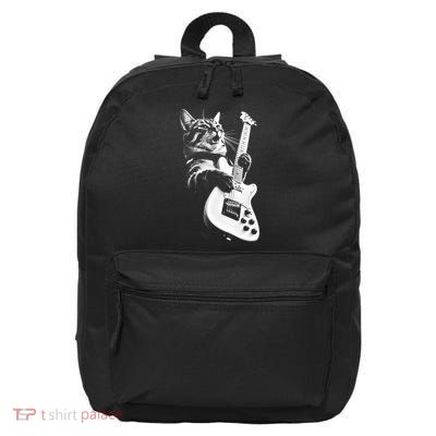 Unknown Designer Rock Cat Playing Guitar Funny Guitar Cat 16 in Basic Backpack