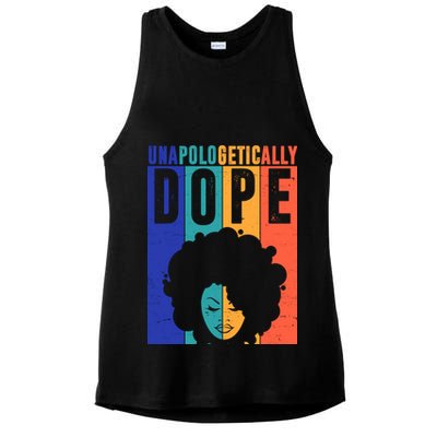 Unapologetically Dope Retro Colorful Ladies PosiCharge Tri-Blend Wicking Tank