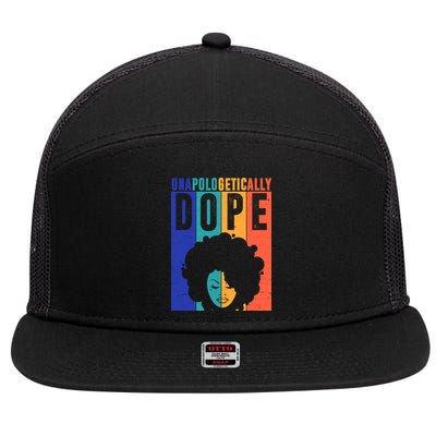 Unapologetically Dope Retro Colorful 7 Panel Mesh Trucker Snapback Hat