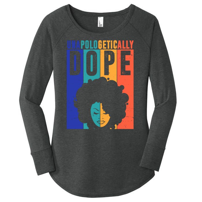 Unapologetically Dope Retro Colorful Women's Perfect Tri Tunic Long Sleeve Shirt