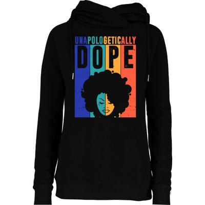 Unapologetically Dope Retro Colorful Womens Funnel Neck Pullover Hood