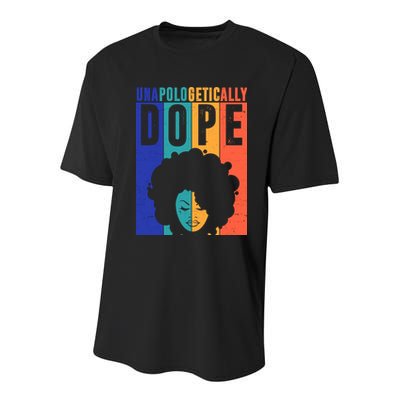 Unapologetically Dope Retro Colorful Youth Performance Sprint T-Shirt