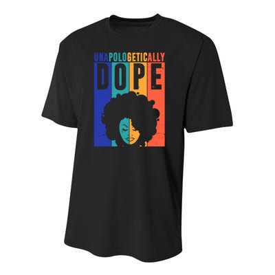 Unapologetically Dope Retro Colorful Youth Performance Sprint T-Shirt