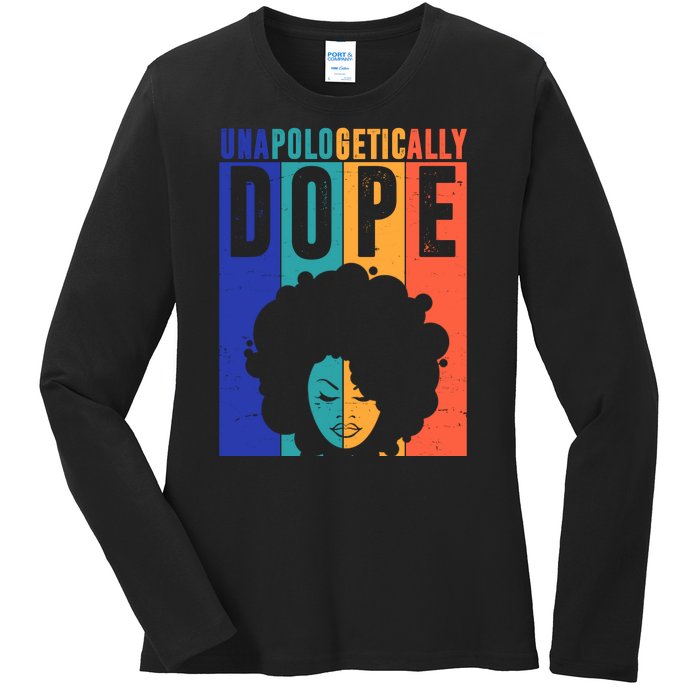 Unapologetically Dope Retro Colorful Ladies Long Sleeve Shirt