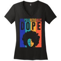 Unapologetically Dope Retro Colorful Women's V-Neck T-Shirt