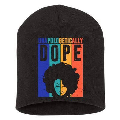 Unapologetically Dope Retro Colorful Short Acrylic Beanie