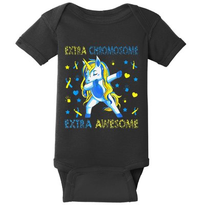 Unicorn Down Syndrome Awareness Extra Chromosome Ext Awesome Baby Bodysuit