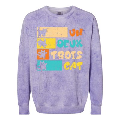 Un Deux Trois Cat French Colorblast Crewneck Sweatshirt