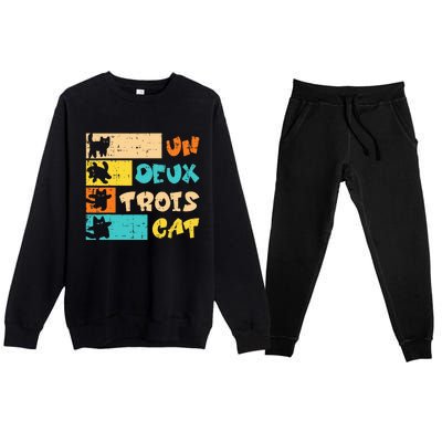 Un Deux Trois Cat French Premium Crewneck Sweatsuit Set