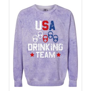 Usa Drinking Team Flag Colorblast Crewneck Sweatshirt