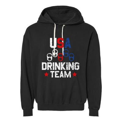 Usa Drinking Team Flag Garment-Dyed Fleece Hoodie