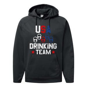 Usa Drinking Team Flag Performance Fleece Hoodie