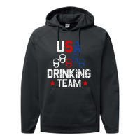 Usa Drinking Team Flag Performance Fleece Hoodie