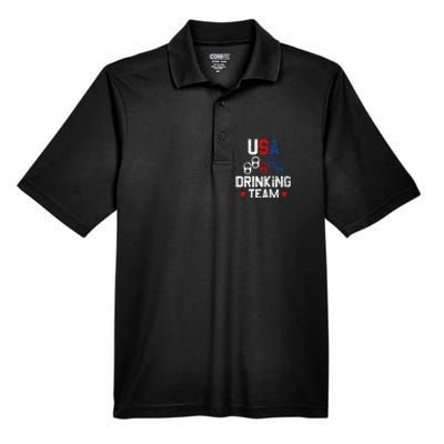 Usa Drinking Team Flag Men's Origin Performance Pique Polo