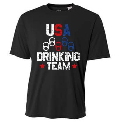 Usa Drinking Team Flag Cooling Performance Crew T-Shirt