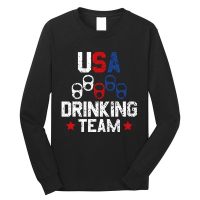 Usa Drinking Team Flag Long Sleeve Shirt