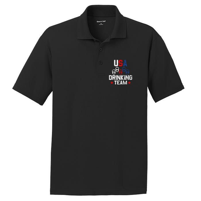 Usa Drinking Team Flag PosiCharge RacerMesh Polo