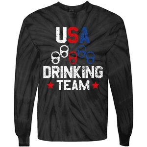 Usa Drinking Team Flag Tie-Dye Long Sleeve Shirt