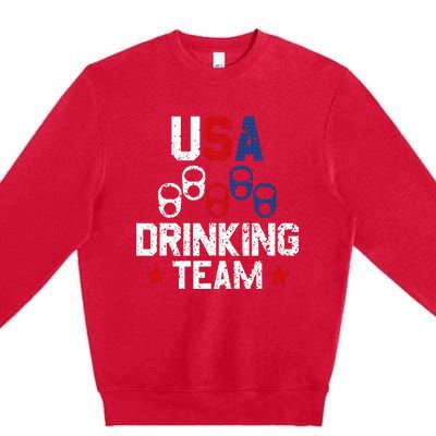 Usa Drinking Team Flag Premium Crewneck Sweatshirt