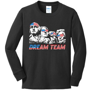 USA Dream Team Patriotic American Usa Flag 4th Of July Kids Long Sleeve Shirt