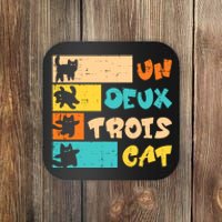 Un Deux Trois Cat French Retro Boy Teen Coaster